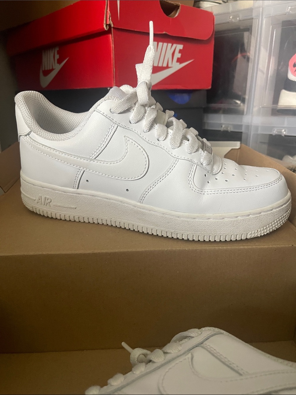 Nike All-White Low-Top Leather Sneakers